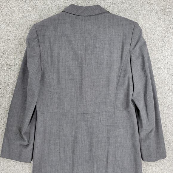 Versione Longline Trench Suit Jacket Womens 4 Gray Wool Lightweight Career Italy - Picture 11 of 16